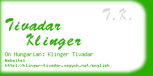 tivadar klinger business card
